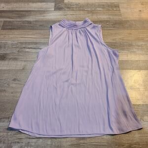 Worthington small womens lavender tank top blouse with mandarin collar